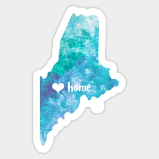 Maine Usa Map Watercolor Watercolour blue Sticker